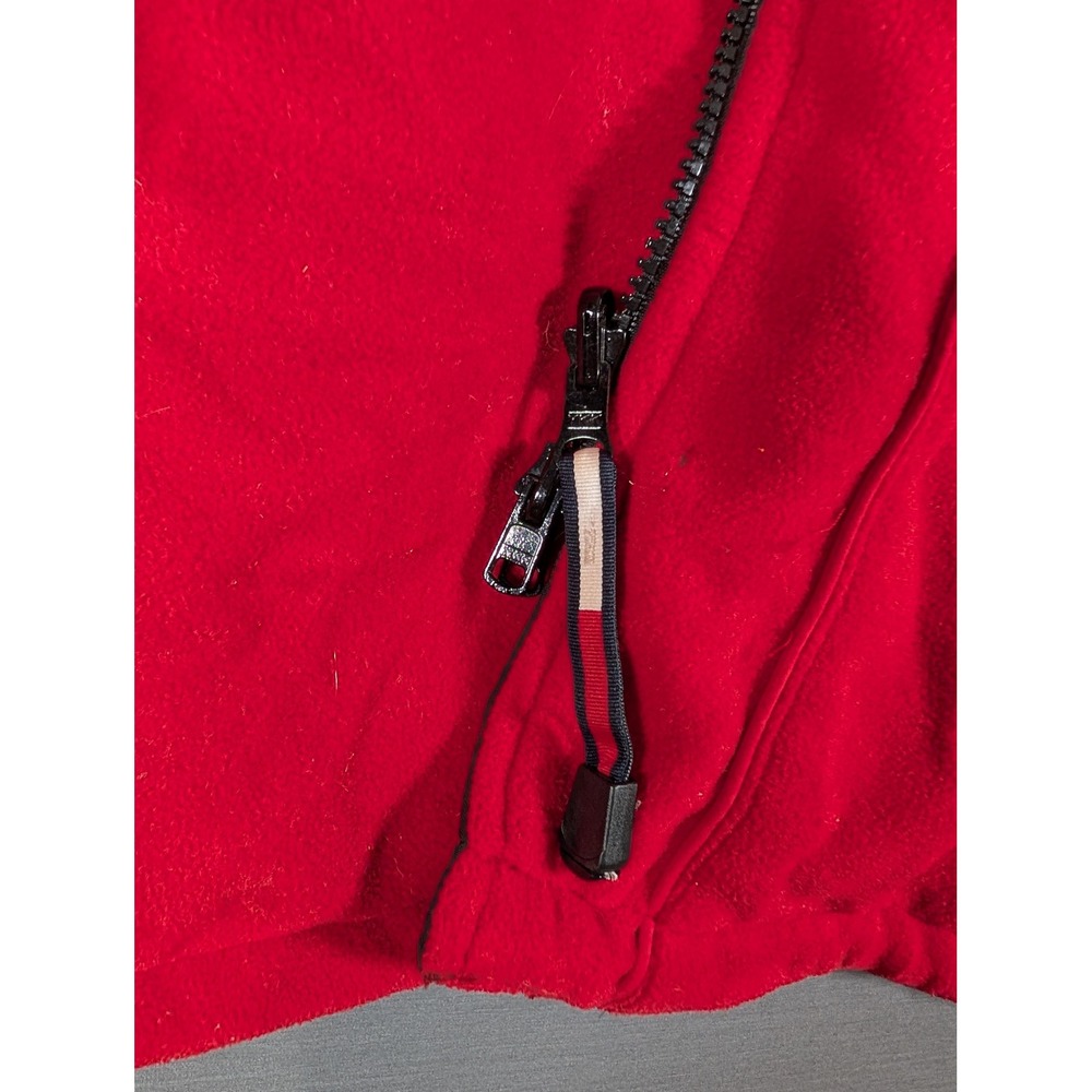 Tommy Hilfiger Reversible Fleece Jacket Red Black Hooded Mens Large Vintage - Picture 11 of 14